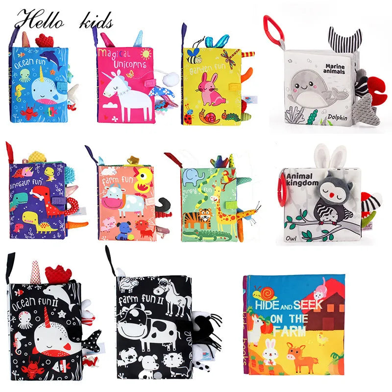 Toys Animals Soft Learning Educational cloth book