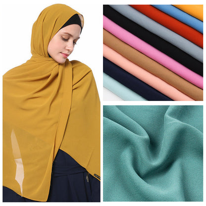 70x180cmMonochrome Pearl Chiffon Hijab Scarf