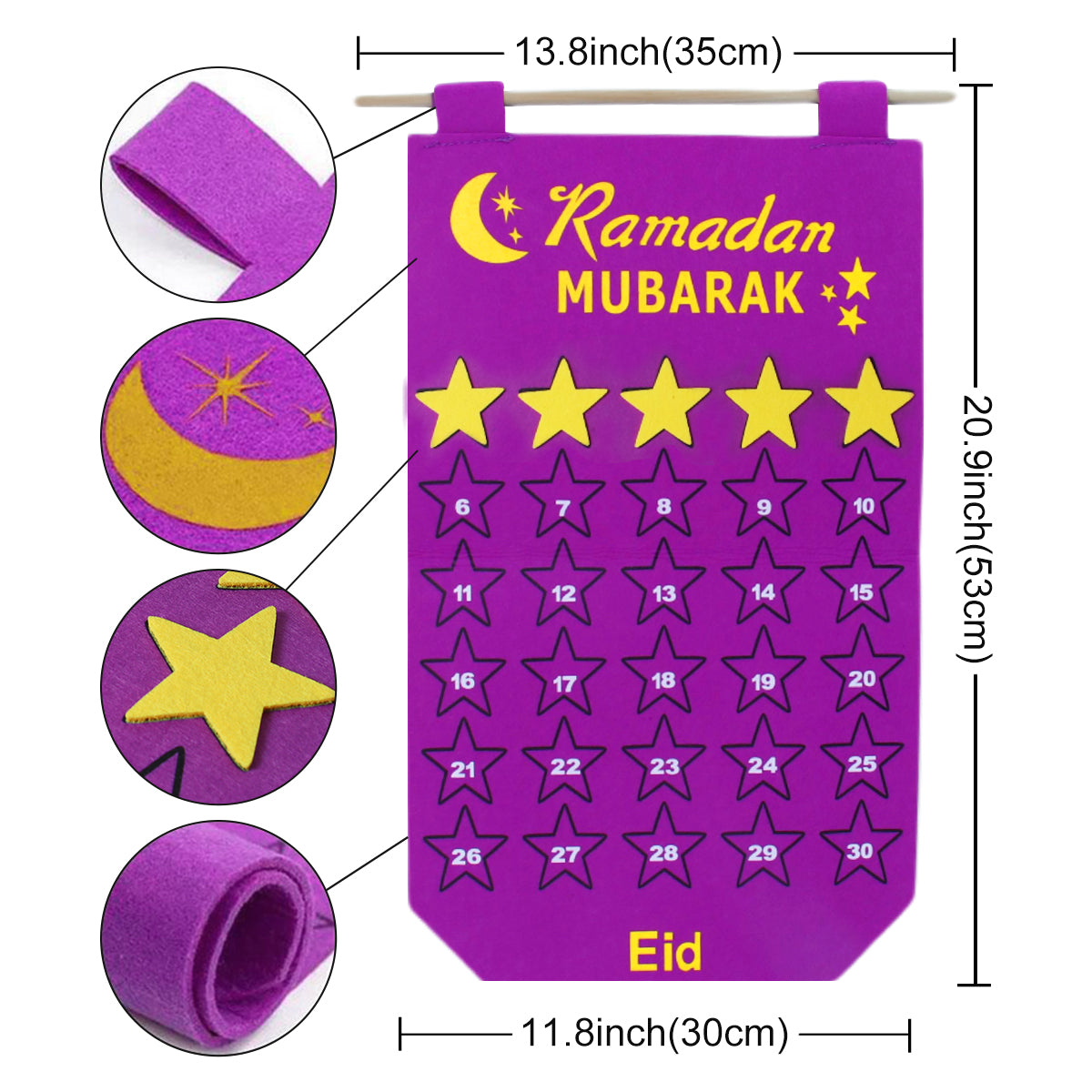 Ramadan Decoration Eid Calendar 30 Days Eid Tapestry For Children