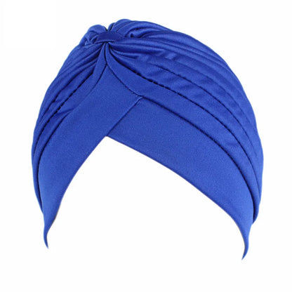 New Flower Decoration Turban Solid Color For Women Fashion Hair Wear Head Wrap Ladies Headwear Cancer Hats India Cap Bandana