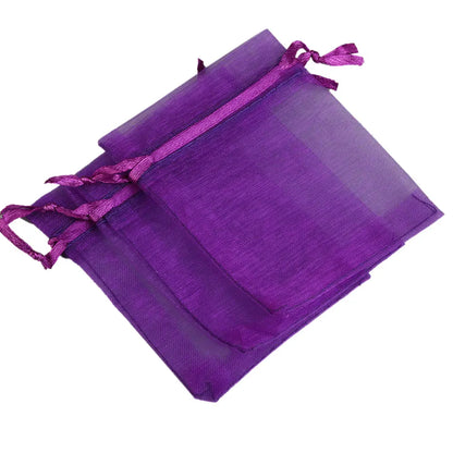 50/100pcs/lot Organza Gift Bag For Jewelry 24 Colors Drawstring Pouches For Wedding Candy Gift Bags Jewelry Packing