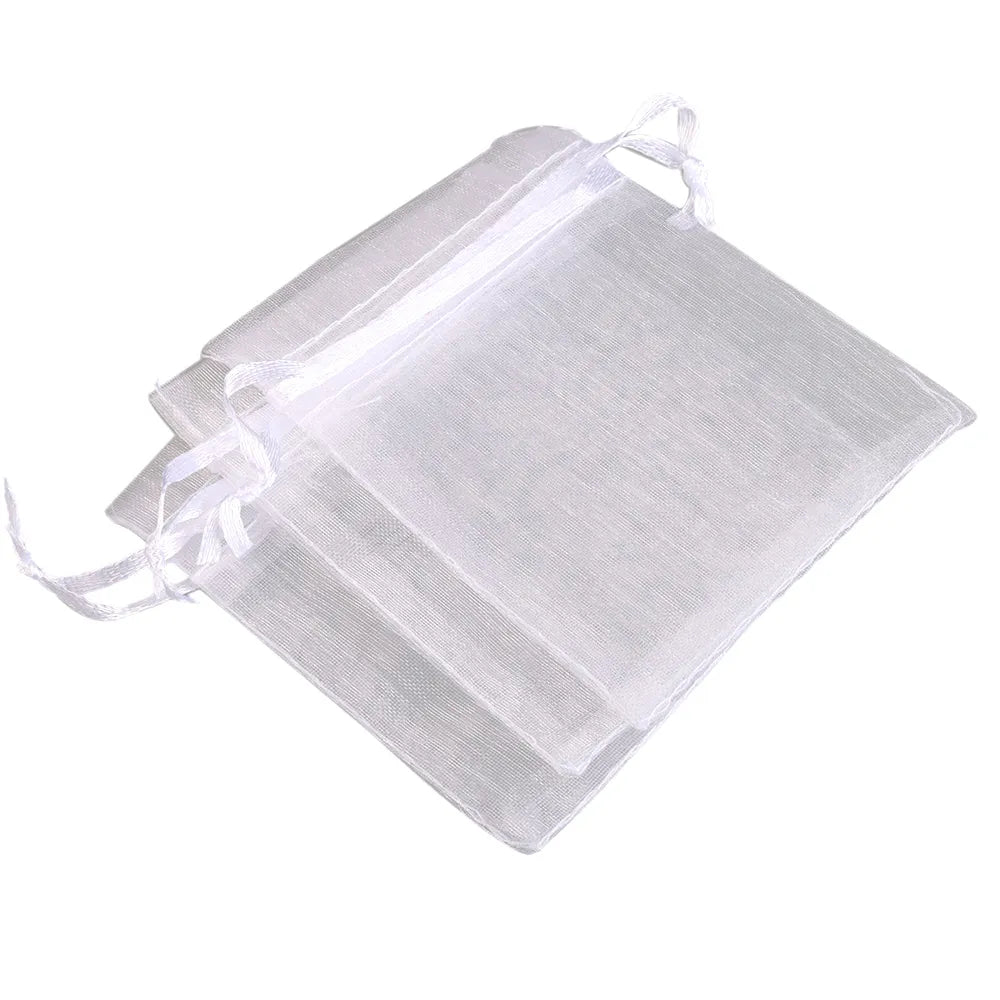 50/100pcs/lot Organza Gift Bag For Jewelry 24 Colors Drawstring Pouches For Wedding Candy Gift Bags Jewelry Packing