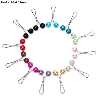 12pcs Lady Muslim Scarf Hijab Clips Pearl Scarf Brooch Pin Shawl Scarf  Head Scarf Holder