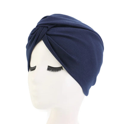 Muslim Women Elastic Cotton Turban Hat Bohemian style twist turban Chemo Beanie Cap Scarf Headwear Headwrap Hair Loss Cover