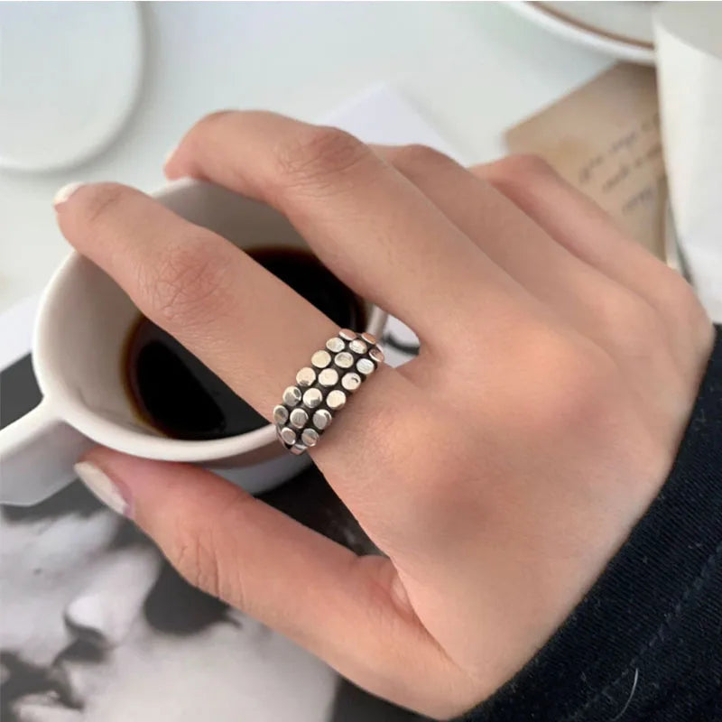 Geometric Multilayer Round Bead Ring