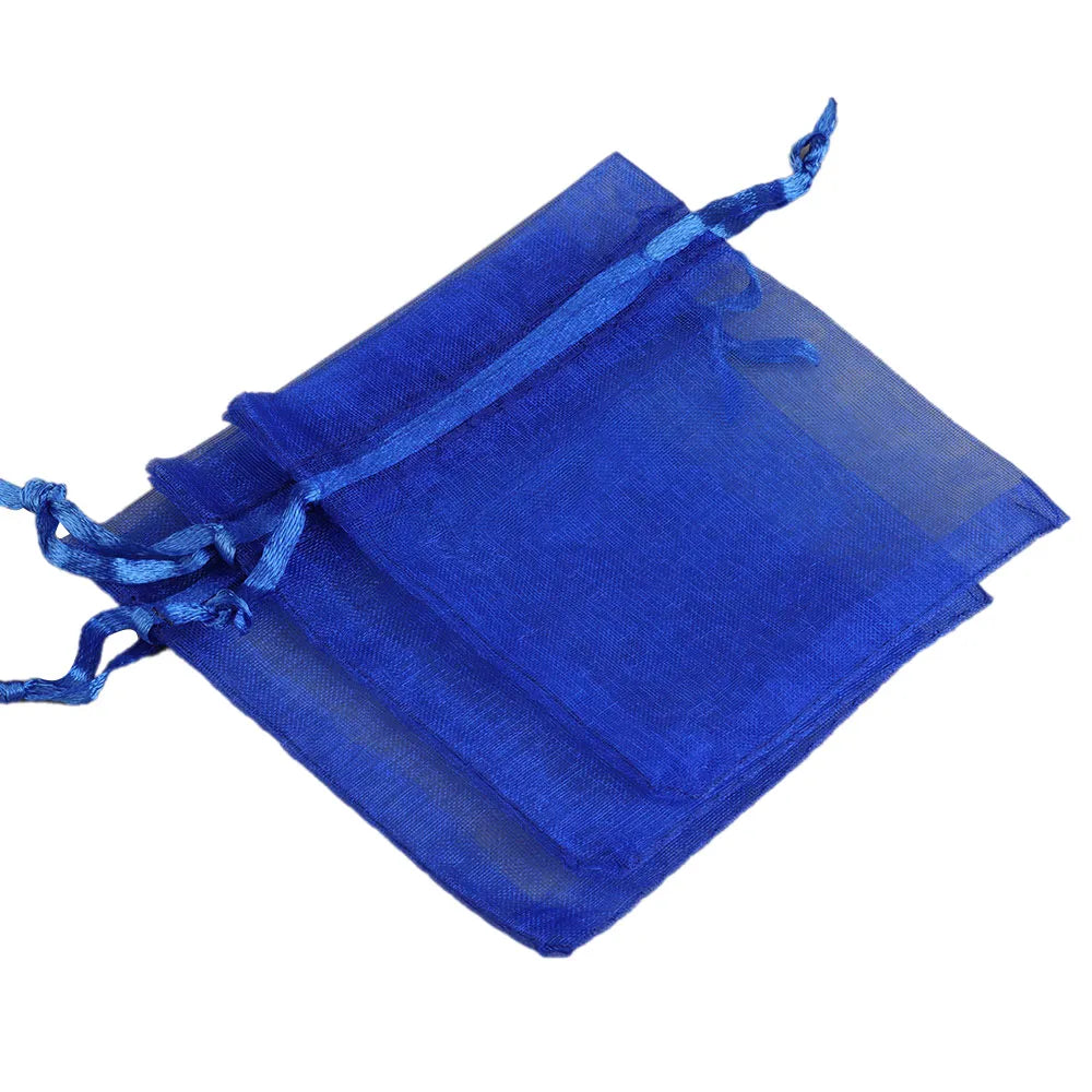 50/100pcs/lot Organza Gift Bag For Jewelry 24 Colors Drawstring Pouches For Wedding Candy Gift Bags Jewelry Packing