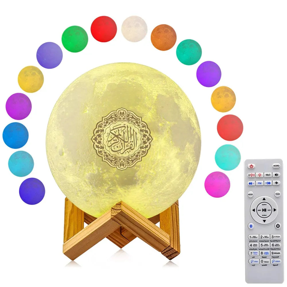 Quran Speaker Night Light Moon Lamp 3D Touch Moon Lamp Muslim