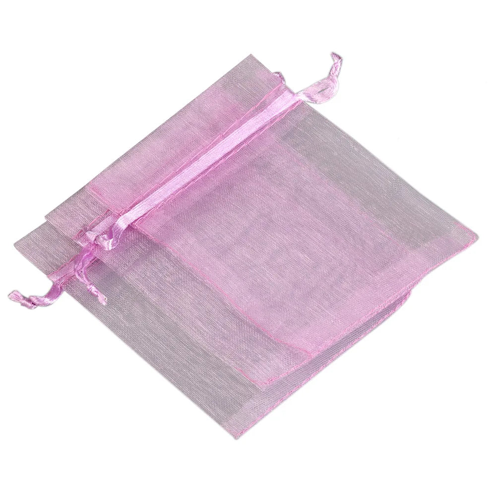 50/100pcs/lot Organza Gift Bag For Jewelry 24 Colors Drawstring Pouches For Wedding Candy Gift Bags Jewelry Packing