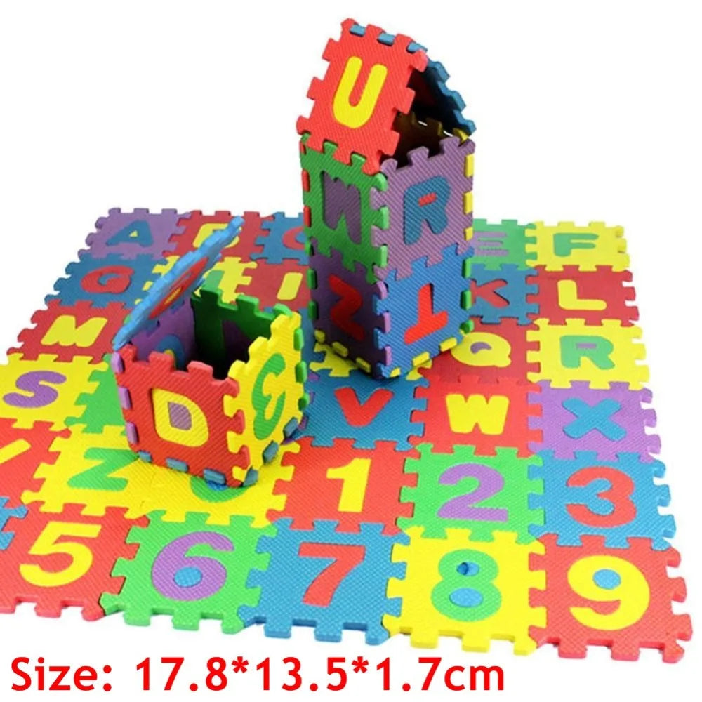 36 pcs children mini EVA Foam Alphabet Letters Numbers Floor puzzle