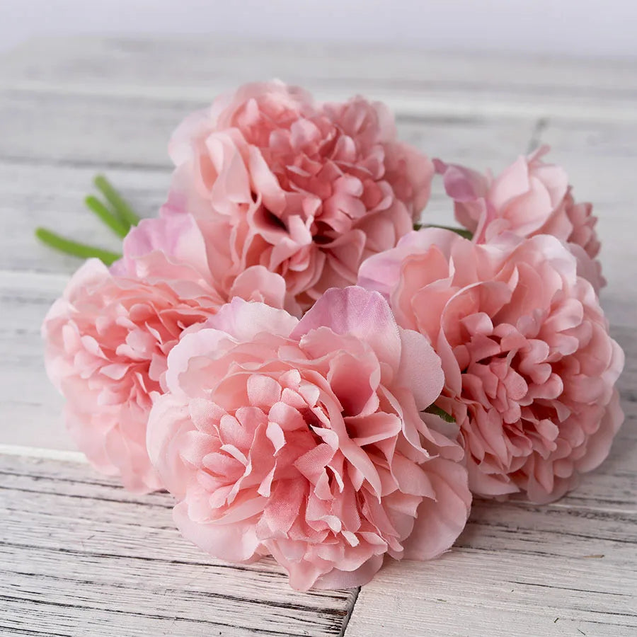 1 Bouquet 5 Heads Artificial Silk Peony Flowers High Quality Fake Flowers Hydrangea for Home Wedding Party Valentines day Decor