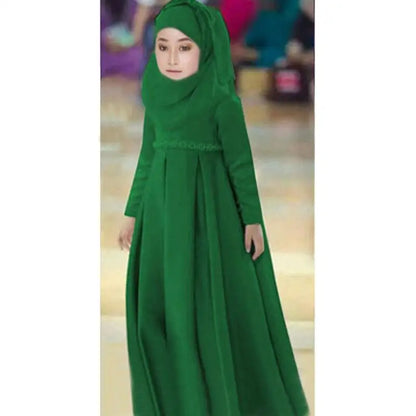 3pc Muslim Kids Girls Hijab Dress Eid Ramadan Prayer Garment Scarf Abaya Dubai Turkey Kaftan Arab Robe Niqab Burqa Khimar Caftan