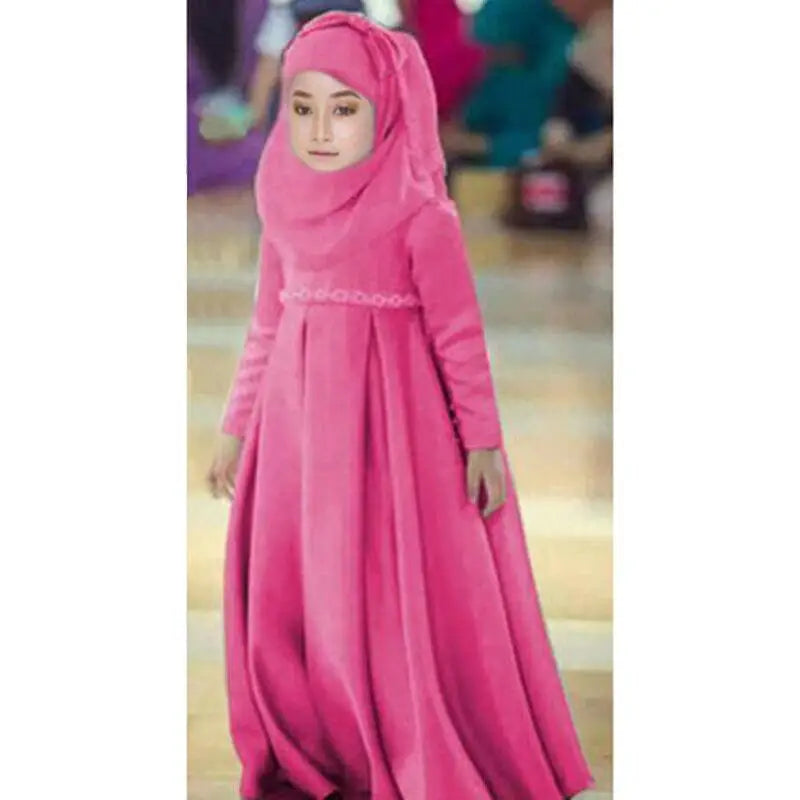 3pc Muslim Kids Girls Hijab Dress Eid Ramadan Prayer Garment Scarf Abaya Dubai Turkey Kaftan Arab Robe Niqab Burqa Khimar Caftan