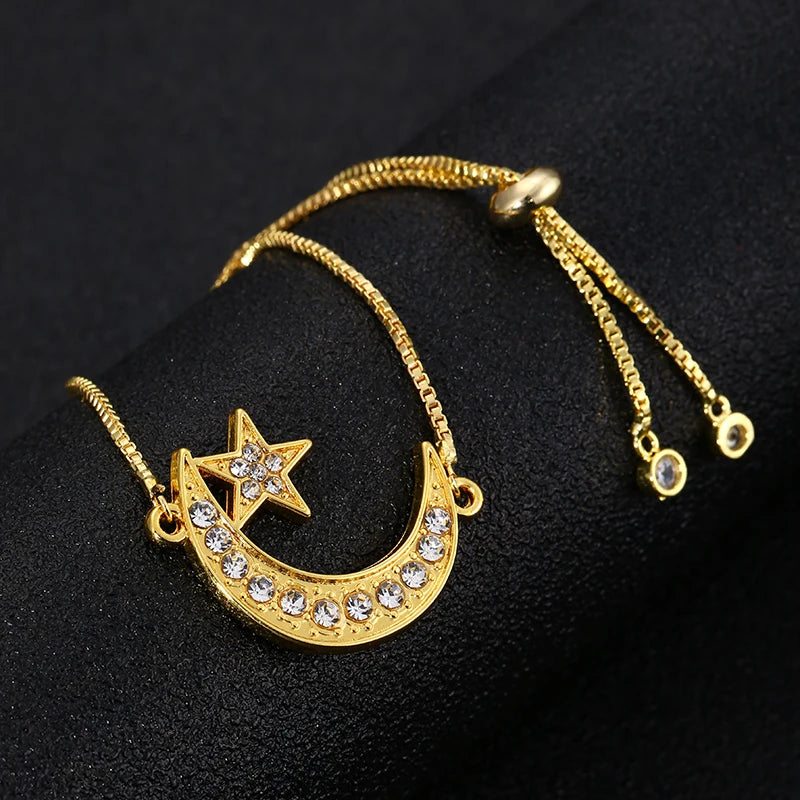 Classic popular models cute Allah Muslim religious heart bracelet for women Eid al-Fitr moon stars jewelry gifts