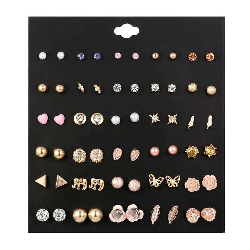 30Pairs/set Classic Mix Earrings Sets