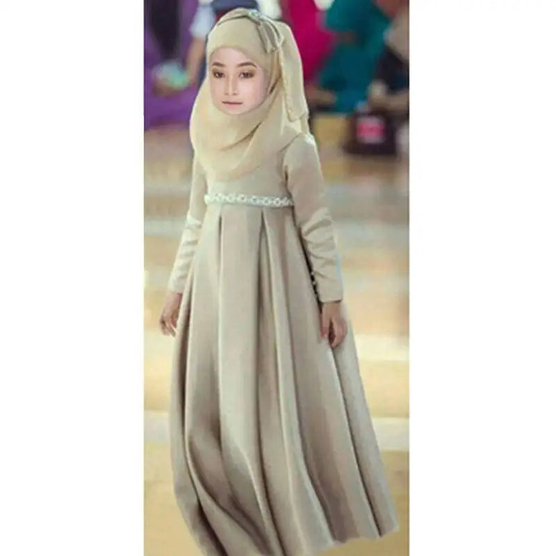 3pc Muslim Kids Girls Hijab Dress Eid Ramadan Prayer Garment Scarf Abaya Dubai Turkey Kaftan Arab Robe Niqab Burqa Khimar Caftan