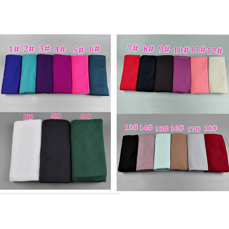 Women plain instant cotton jersey scarf Head hijab wrap solid color shawls foulard femme muslim hijabs store ready to wear