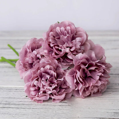 1 Bouquet 5 Heads Artificial Silk Peony Flowers High Quality Fake Flowers Hydrangea for Home Wedding Party Valentines day Decor