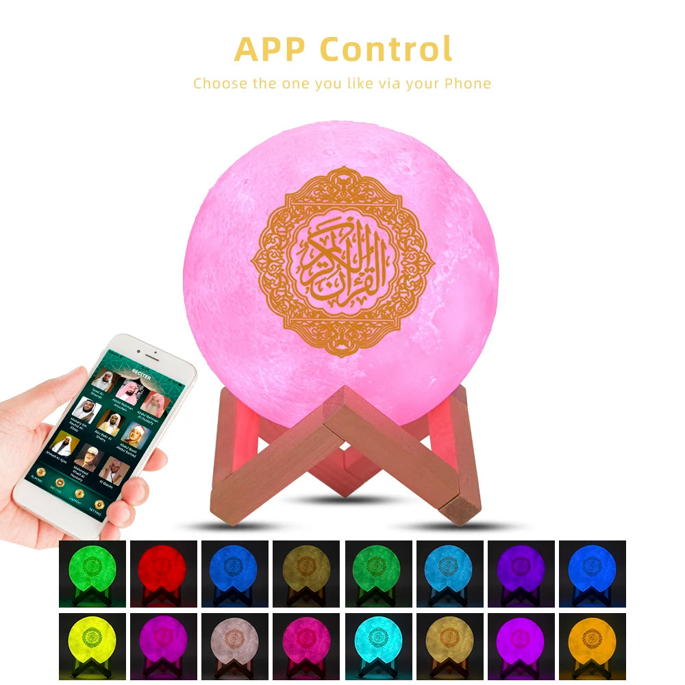 Quran Speaker Night Light Moon Lamp 3D Touch Moon Lamp Muslim