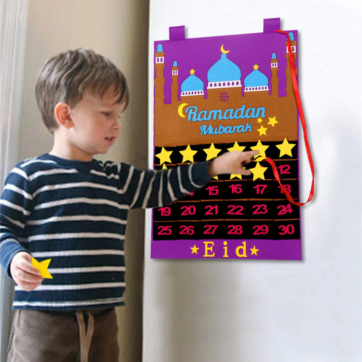 Ramadan Countdown Felt Calendar Eid Mubarak Decorations For Home Islamic Muslim Party Decor Ramadan Kareem Eid Al Adha Kid Gifts