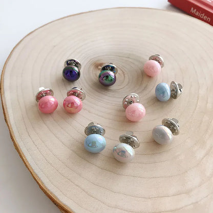 5/10Pc/Pack Cute Enamel Brooches Pins Pearl Neckline Small Collar Lapel Pin Buckle Hijab Fixed Clothes Brooch Scarf Jewelry Sets