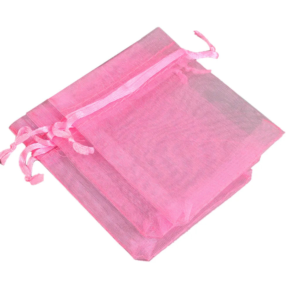 50/100pcs/lot Organza Gift Bag For Jewelry 24 Colors Drawstring Pouches For Wedding Candy Gift Bags Jewelry Packing