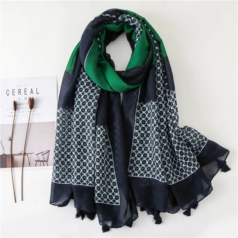 New Fashion Summer Women Scarf Bohemia Flower Beach Hijab Shawls and Wraps Female Foulard Echarpe Designer Pashmina Bandana