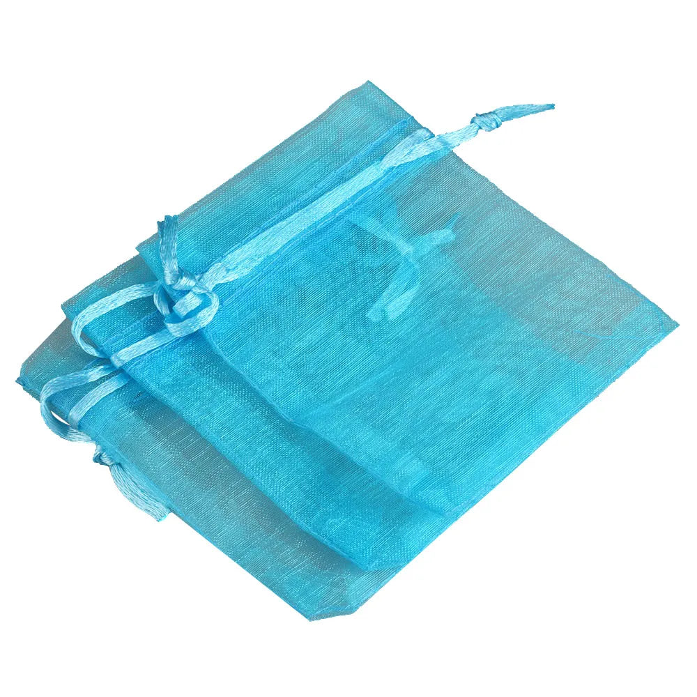 50/100pcs/lot Organza Gift Bag For Jewelry 24 Colors Drawstring Pouches For Wedding Candy Gift Bags Jewelry Packing