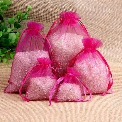 50/100pcs/lot Organza Gift Bag For Jewelry 24 Colors Drawstring Pouches For Wedding Candy Gift Bags Jewelry Packing