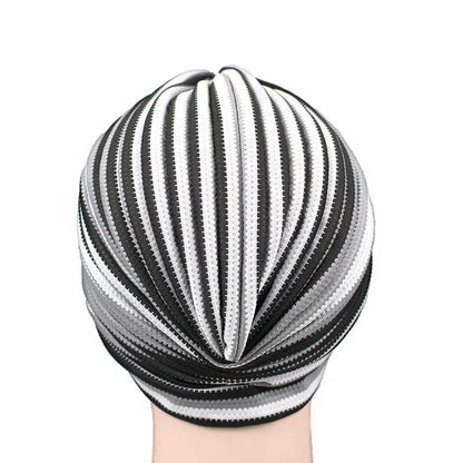 Women Knitted Striped Turban High Quality Breathable Turban Hat Headband Headwear For  Hijab Hair Accessories