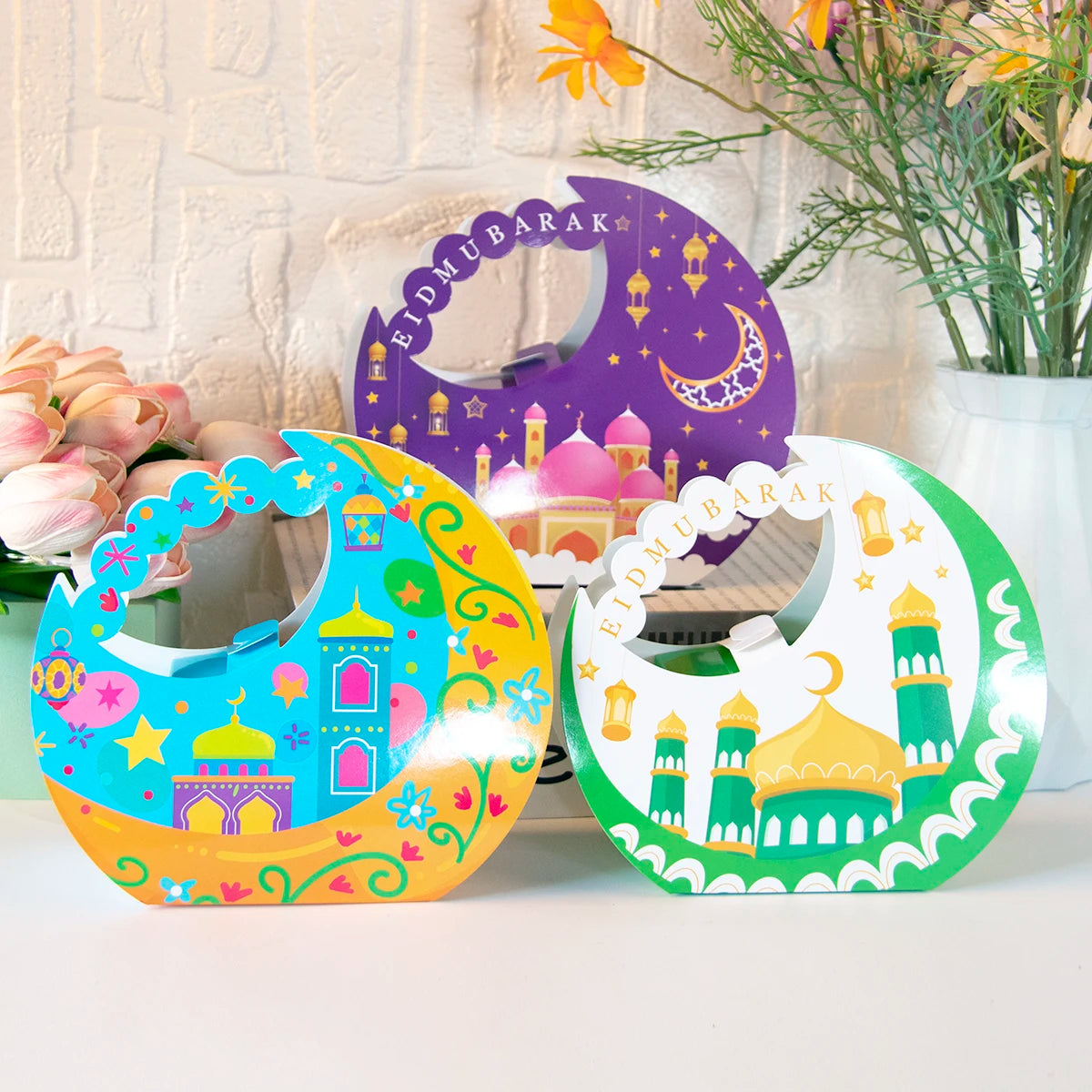 4Pcs Eid Mubarak Moon Portable Packaging Boxes