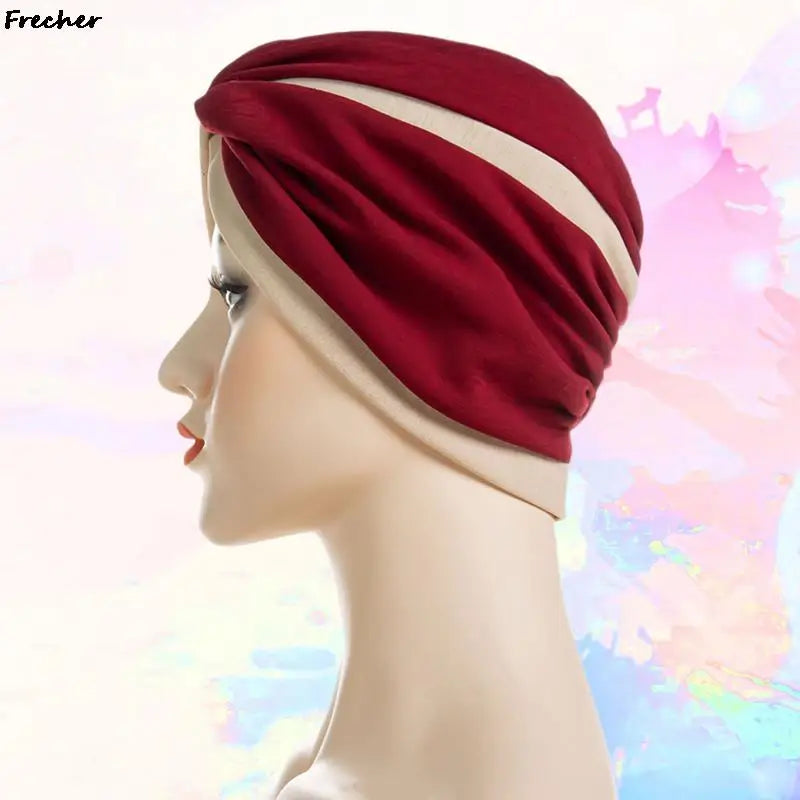 Muslim Scarf Hijabs Turbans African Headtie Braid Hat for Women Pleated Beanie Headwrap Hair Accessories Indian Bonnet Hats