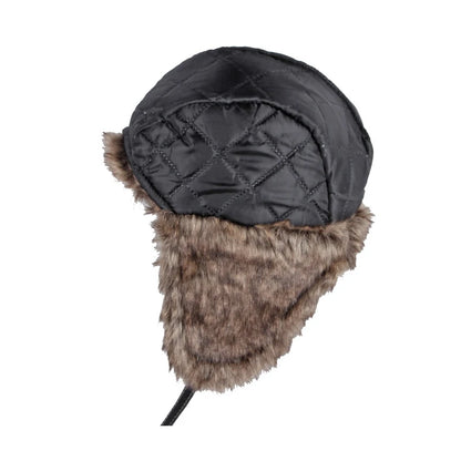 Warm Winter Hats Men's Women's Pilot Bomber Trapper Hat Leather Snow Cap Ear Protection Russian Hat