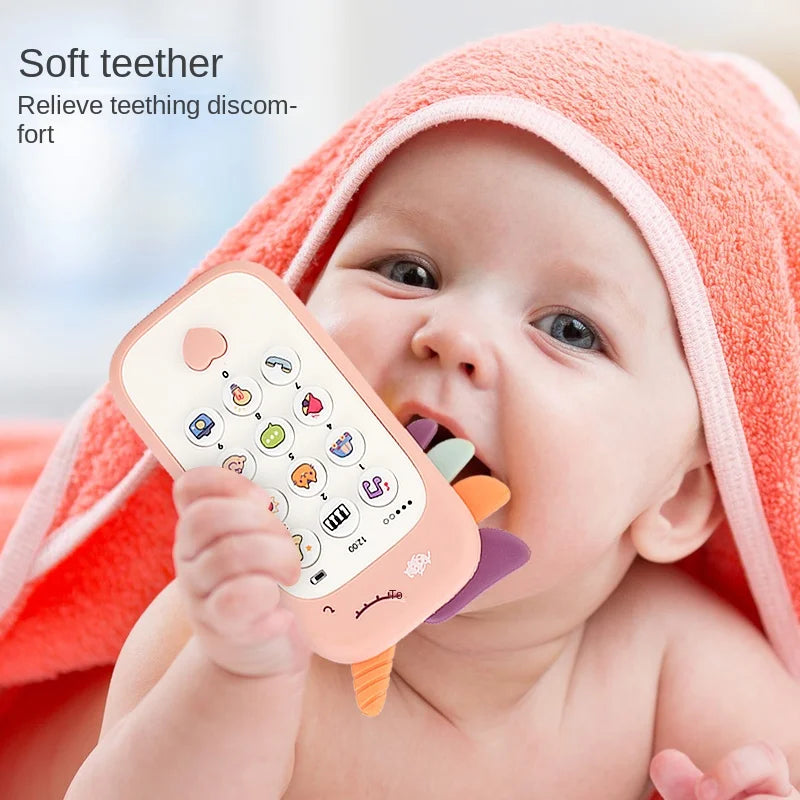 Baby Phone  with Teether Simulation Toys Phone Infant Early Educational Toy Kids Gifts