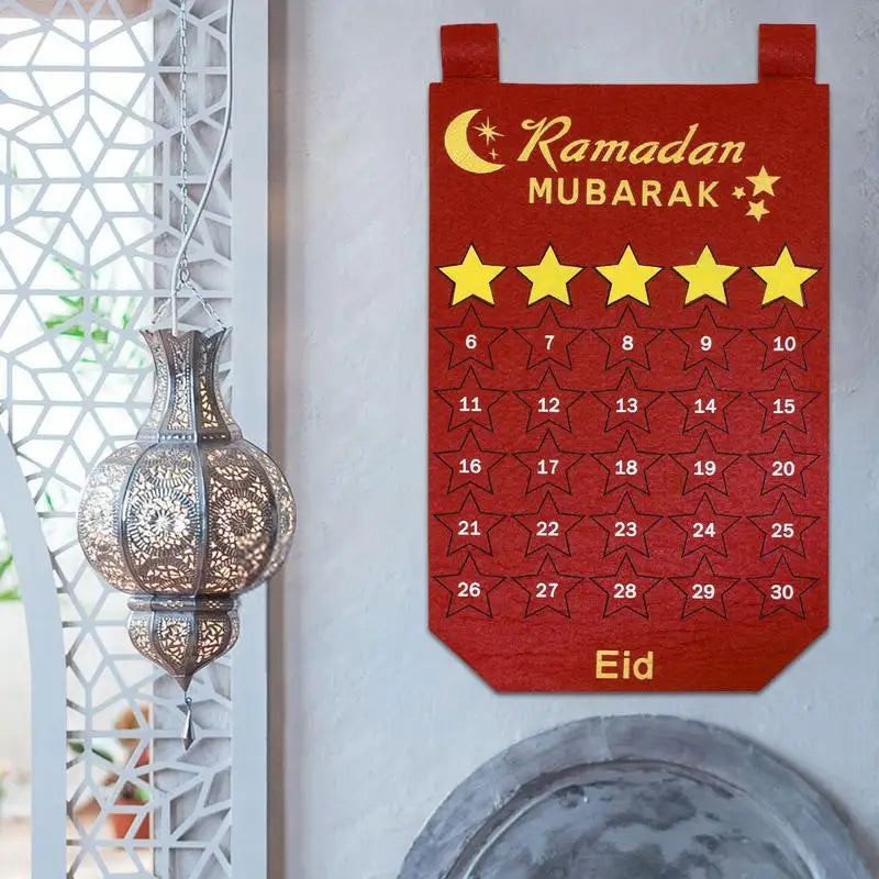 Ramadan Calendar For Kids With 30 Reusable Star 30 Days Felt Wall