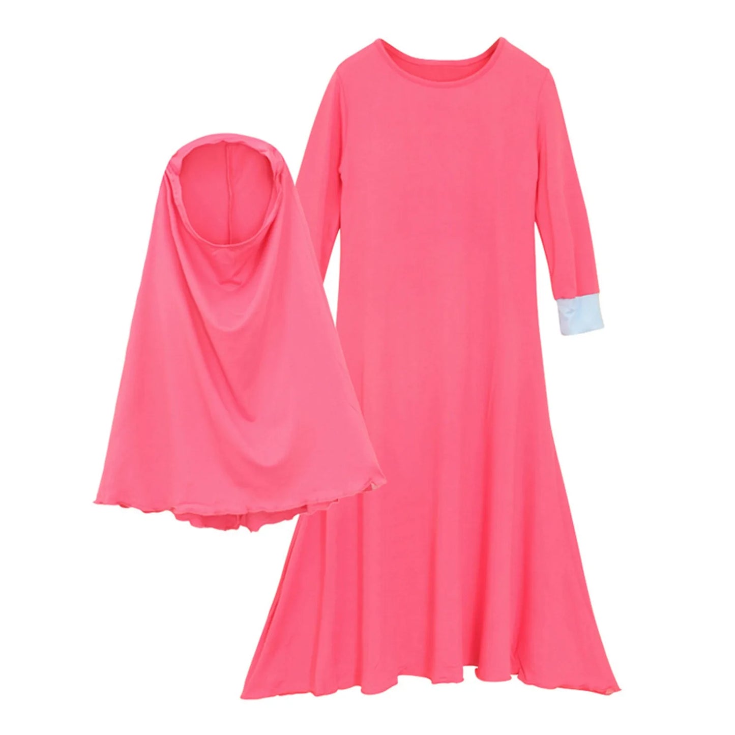 Muslim Islamic Girls' Ramadan Abaya With Hijab Full Length Robe Burka Maxi Little Kid Toddler Baby Girl Dresses 1 to 14 Years