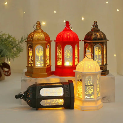 EID Mubarak Lantern LED Light Ornaments Eid Al-Fitr Aid Islamic Muslim Party Decor Supplies Ramadan Kareem Decoration for Home