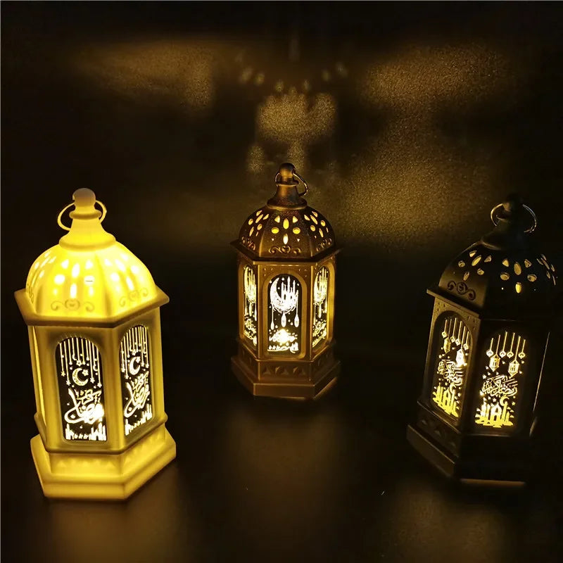 EID Mubarak Lantern LED Light Ornaments Eid Al-Fitr Aid Islamic Muslim Party Decor Supplies Ramadan Kareem Decoration for Home