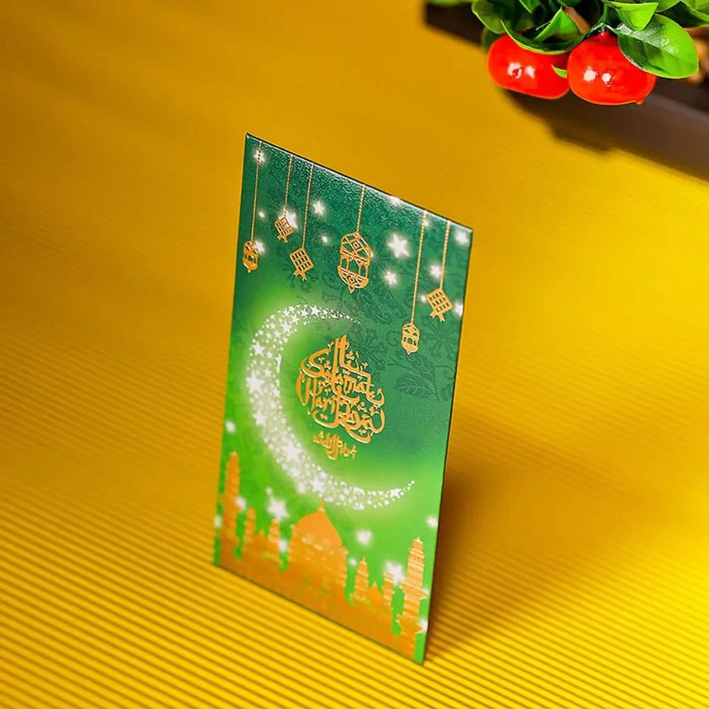 6pcs Eid Mubarak Cash Envelopes Gift Money Paper Bags Ramadan Decoration Islamic Muslim Festival Party Supplies