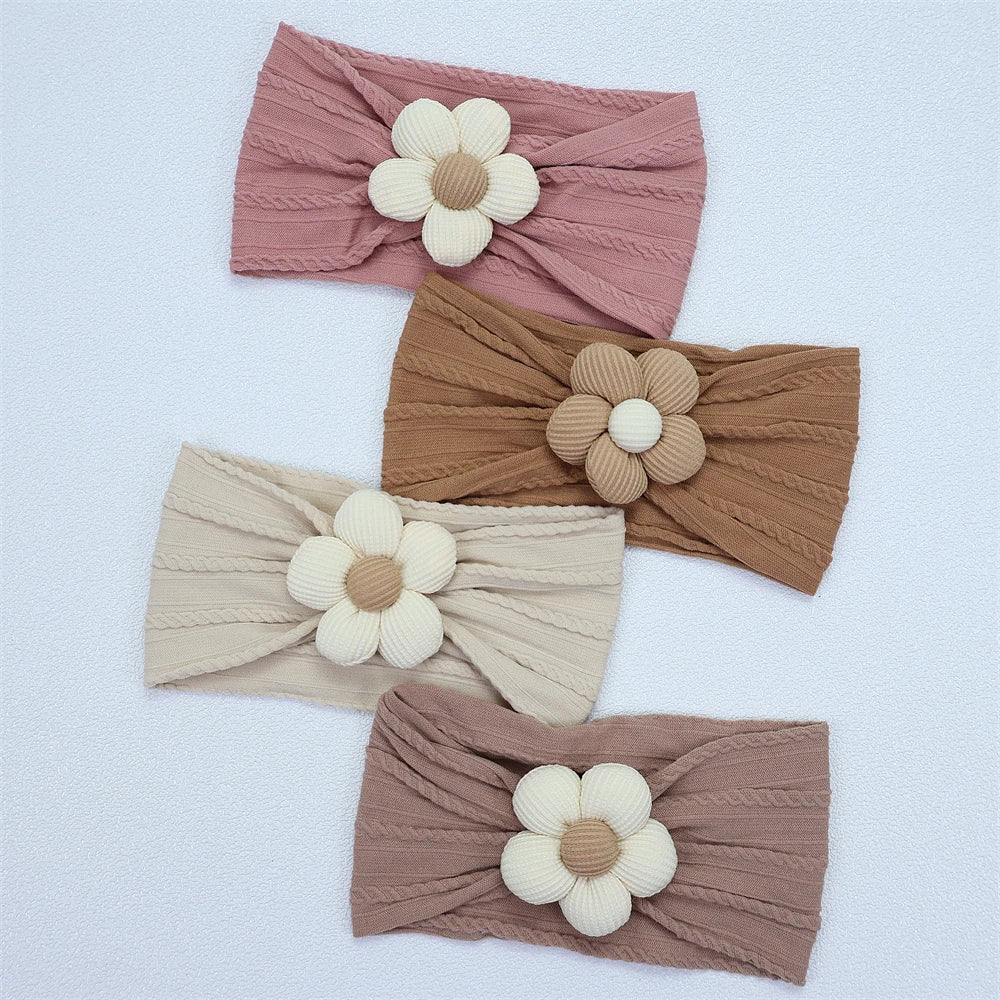 New Flower Nylon Girl Hairband Kids Hair Accessories