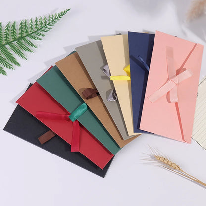 10PCS/Lot High Quality Ribbon Paper Envelopes Pearlescent Paper DIY Wedding Business Invitation Envelopes Gift Envelopes