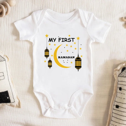 My First Ramadan Eid Baby Girl Clothes Cotton Short Sleeve Newborn Toddler Boys Bodysuit Baby Romper