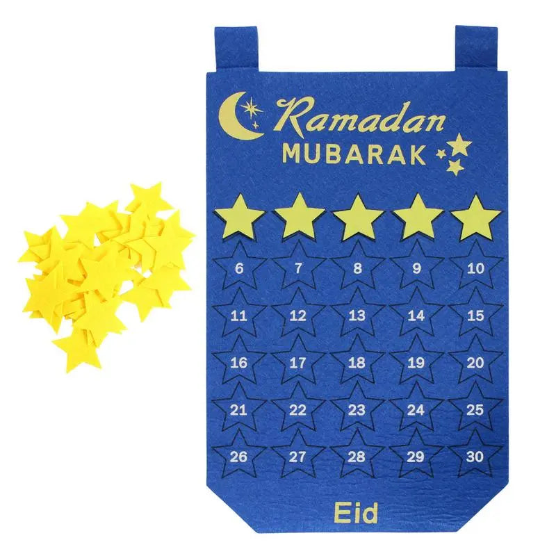 Ramadan Calendar For Kids With 30 Reusable Star 30 Days Felt Wall