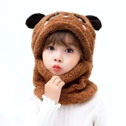 New Autumn and Winter Cute Children Cartoon Scarf Hat