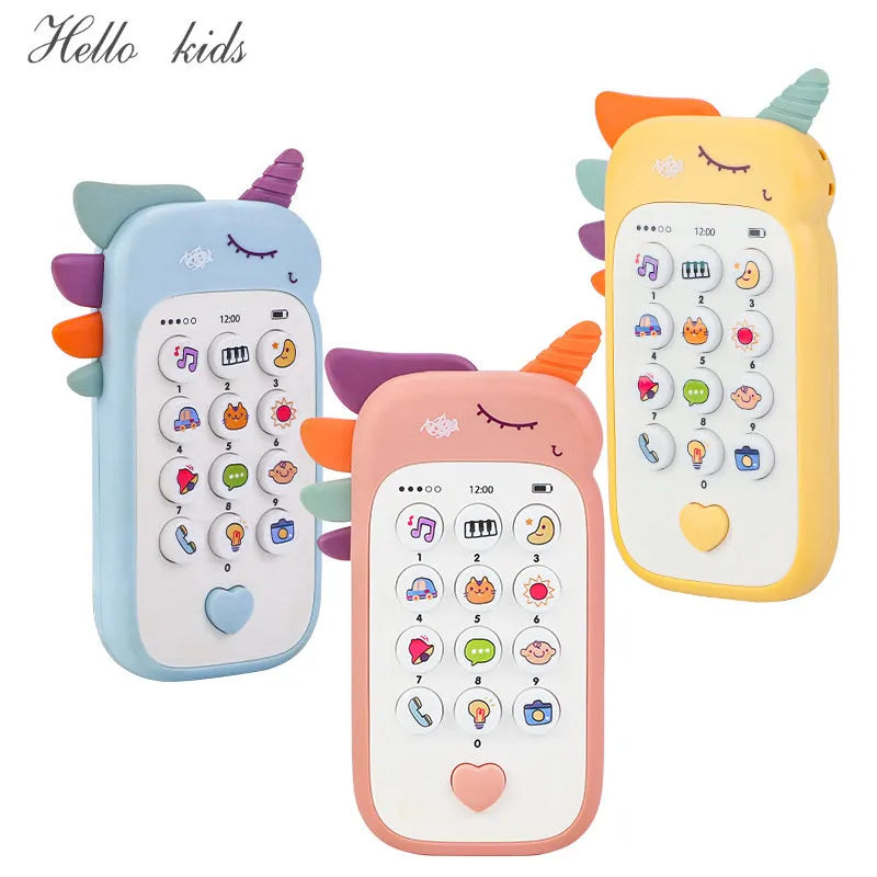 Baby Phone  with Teether Simulation Toys Phone Infant Early Educational Toy Kids Gifts