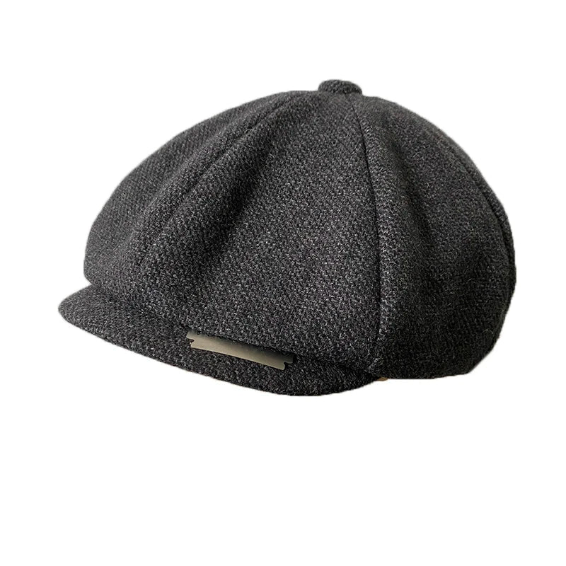 Vintage Men's Newsboy Cap With Blades Peaky Blinders Women Men Berets Classic Woolen Octagonal Caps Casual Gatsby Flat Hat