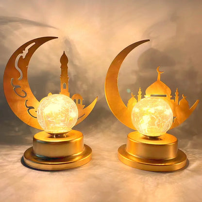 Ramadan Decorations 2024 Golden Moon Castle EID Mubarak Lighting Table Ornament Islamic Muslim Gurbang Ramadan Decor for Home