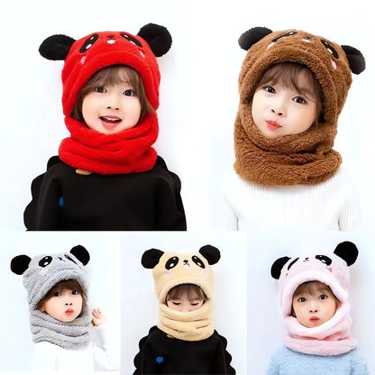 Winter Children's Hat Neck One Super Cute Panda Pullover Hat