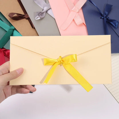 10PCS/Lot High Quality Ribbon Paper Envelopes Pearlescent Paper DIY Wedding Business Invitation Envelopes Gift Envelopes