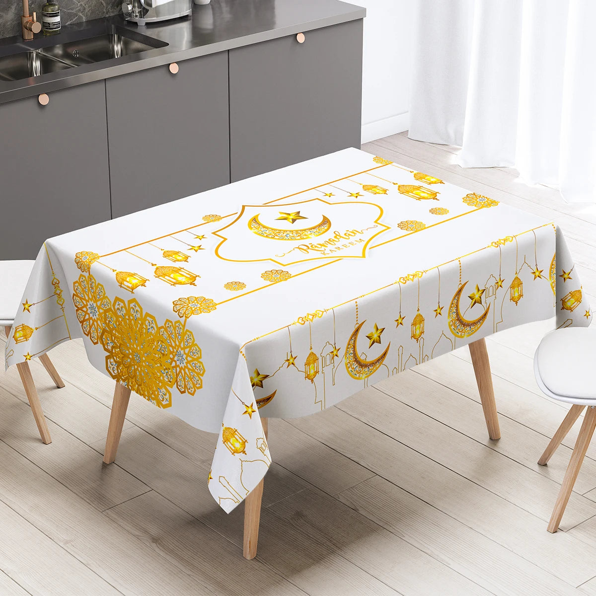 Eid Mubarak Tablecloths Ramadan Decoration for Home 2024 Islamic Muslim Party Decor Ramadan Tableware Supplies Eid Al Adha Gift