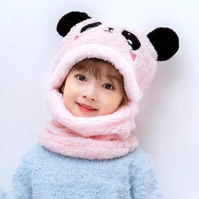 New Autumn and Winter Cute Children Cartoon Scarf Hat